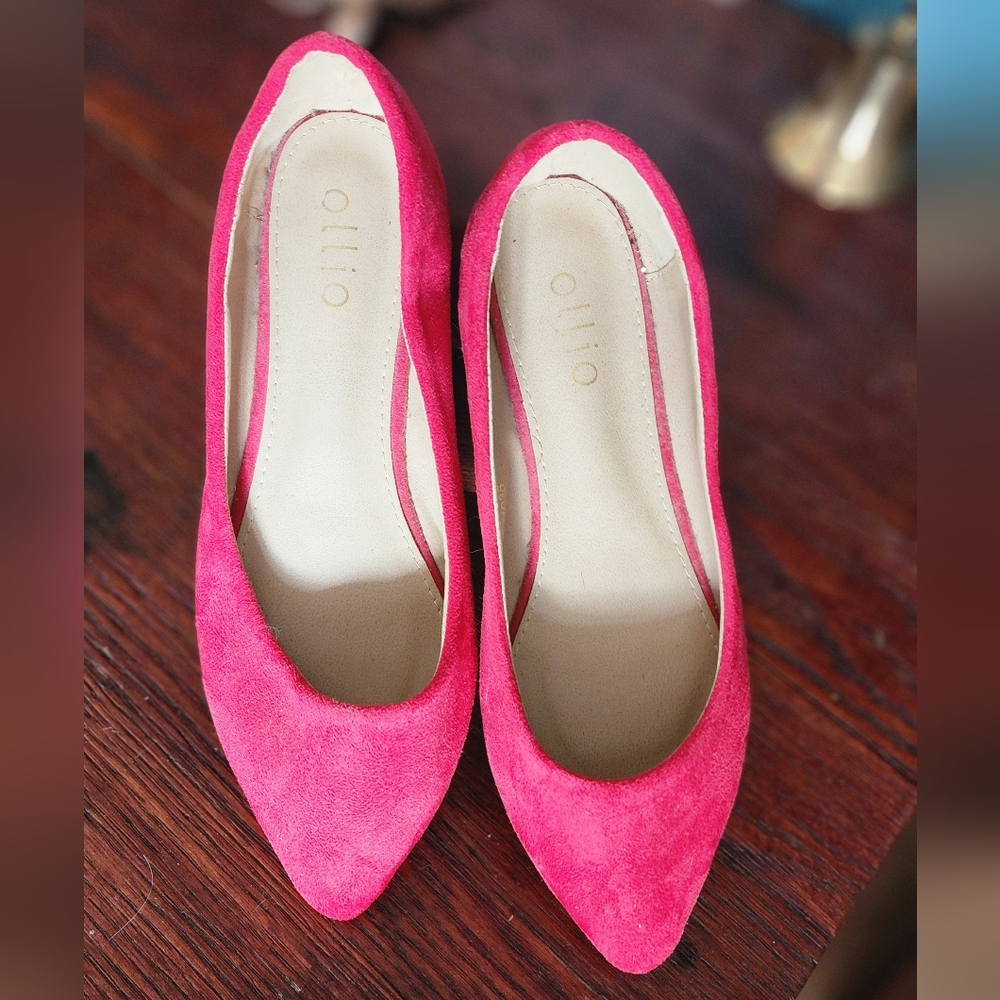 Ollio Women's Red Ballet Flats 7.5
